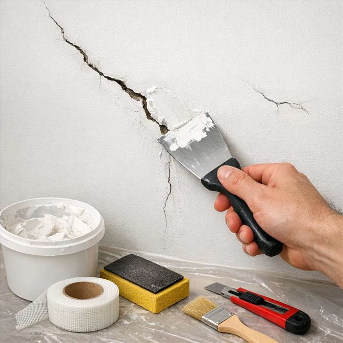 Réparer une fissure avant de peindre un mur : méthode simple